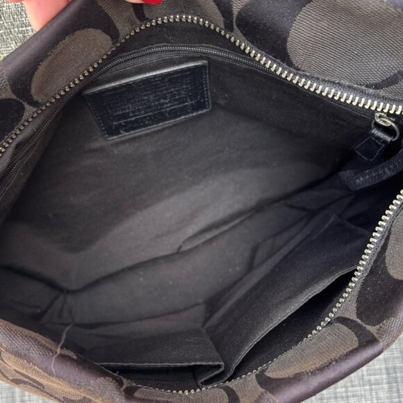 COACH F15067 Vintage Y2K Black Monogram Canvas Crossbody Bag - Picture 6 of 10